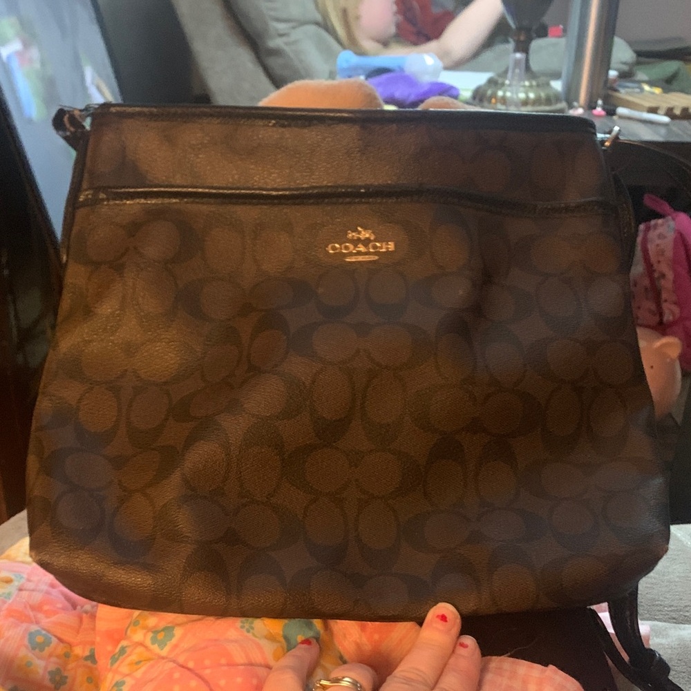 Coach Signature File Crossbody Leather Bag